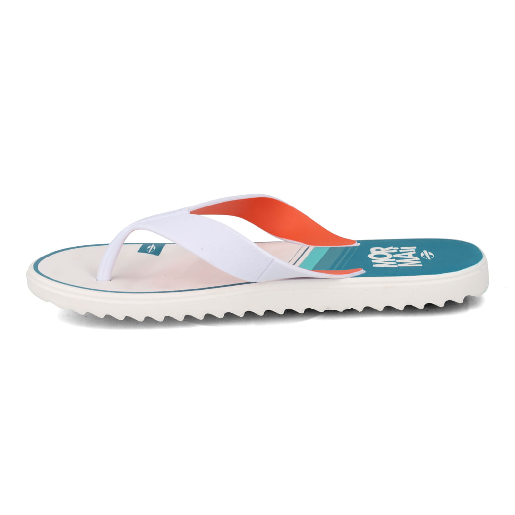 Grendene Chinelo MORMAII TAI 12258-BH427 Branco-Laranja-Azul Plastico_4_999999992625033_05